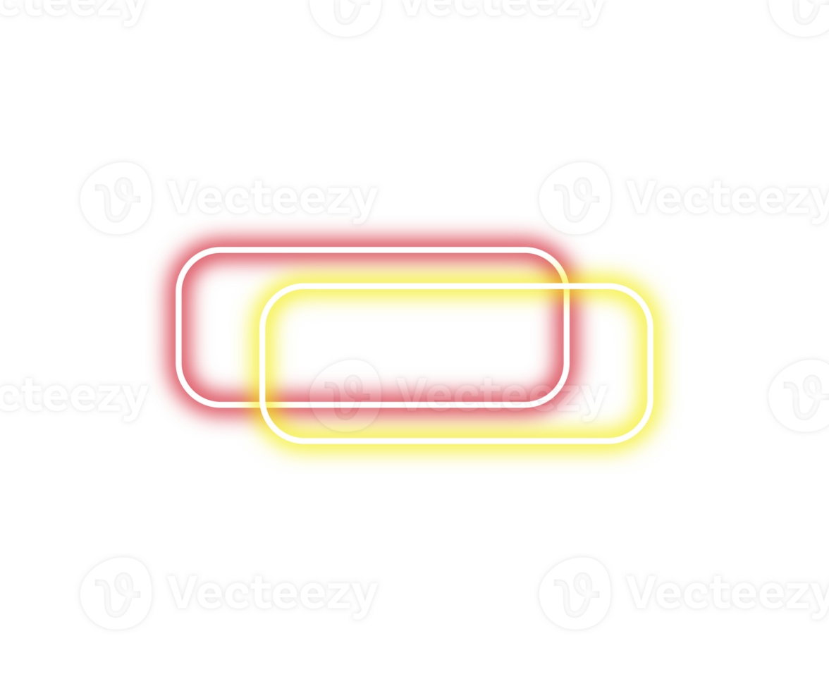 Neon shiny frame png. Glowing frame on transparent background. png