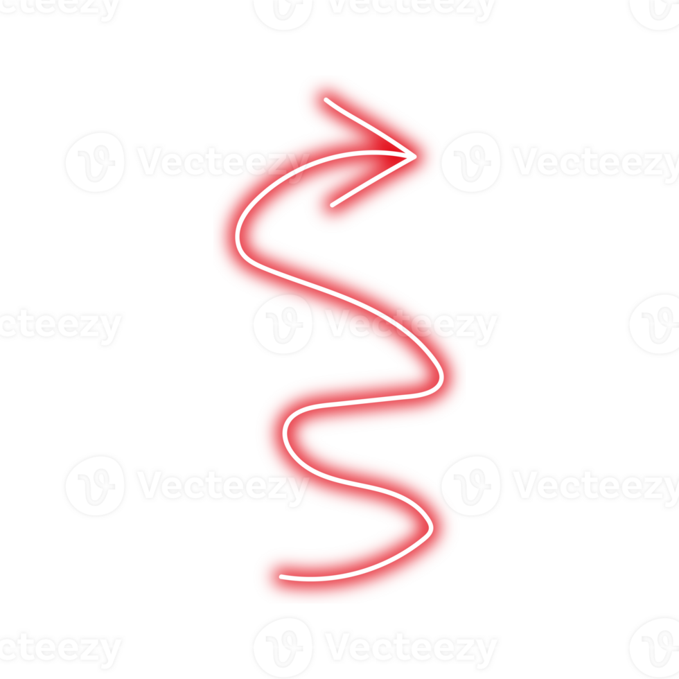 Neon red arrow symbol png