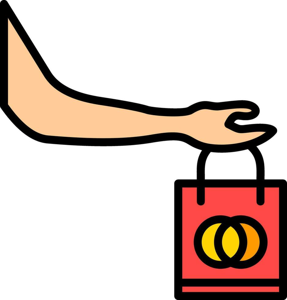Shopping Hand Vector Icon Design