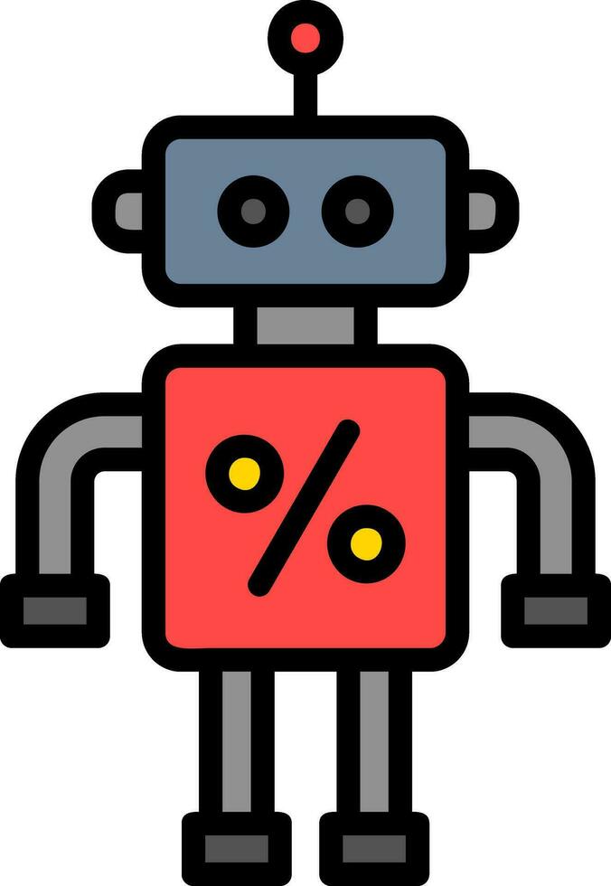 Discounted Robot Vector Icon Design