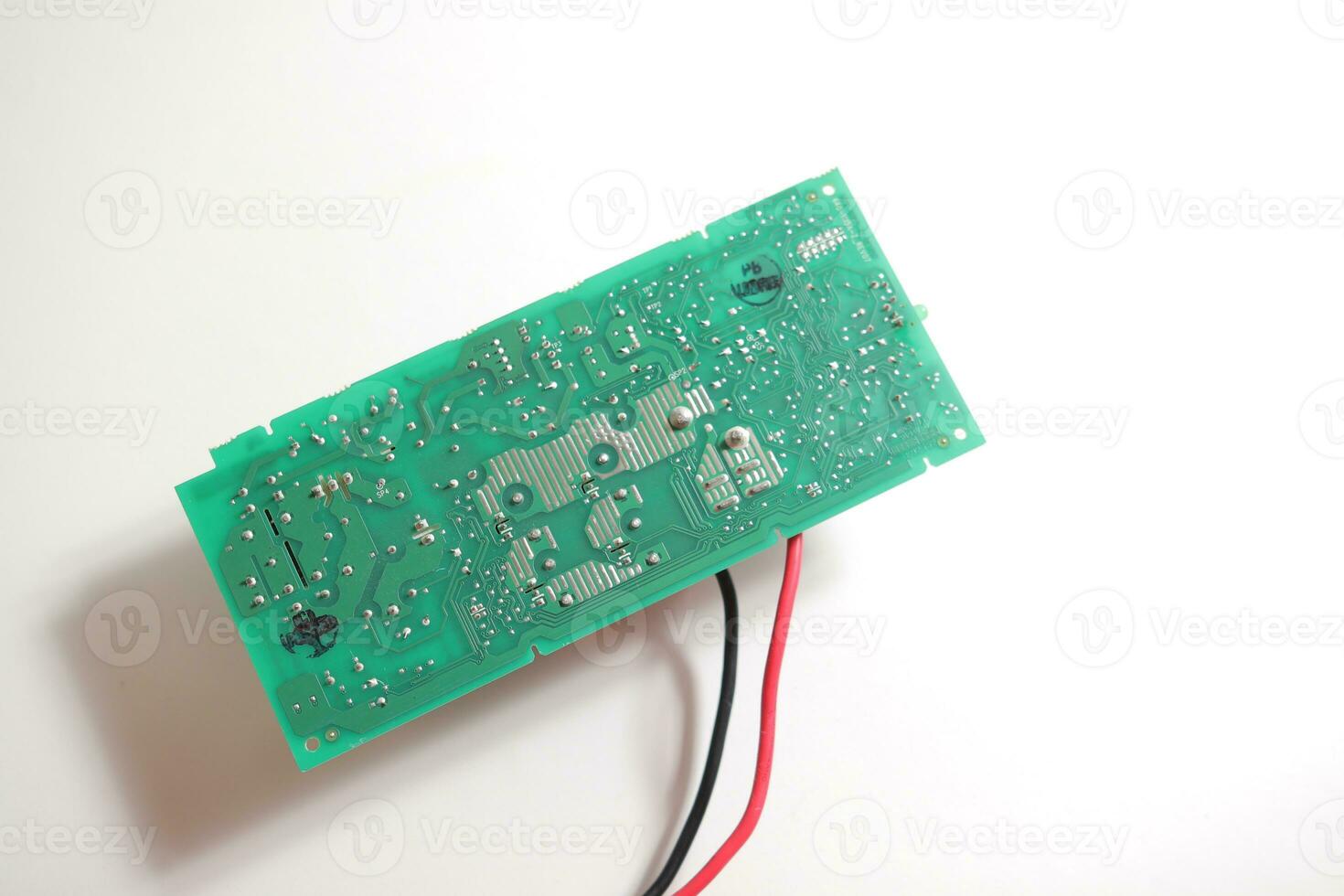 Power Supply modern printed-circuit board with electronic components with transistor. Electrical engineering. photo