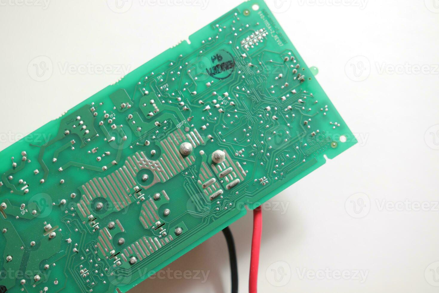 Power Supply modern printed-circuit board with electronic components with transistor. Electrical engineering. photo