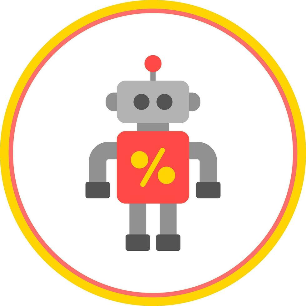 Discounted Robot Vector Icon Design