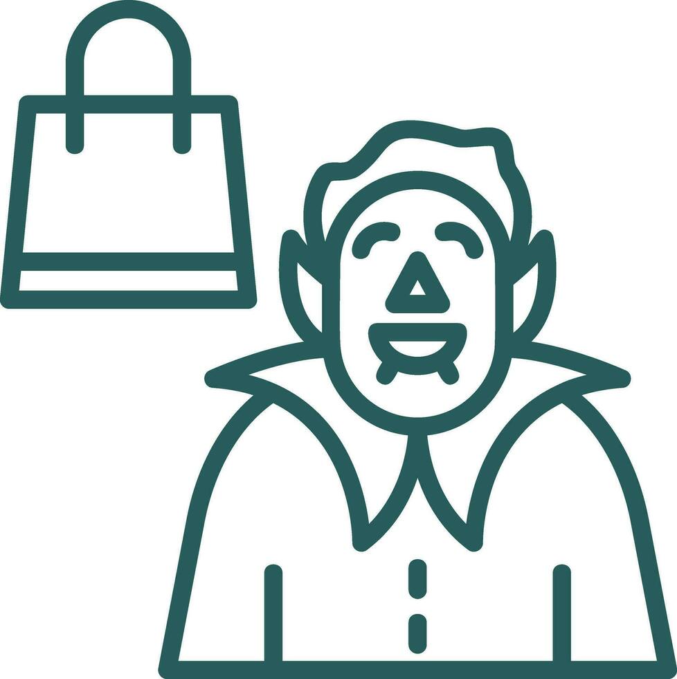 Shopping Vampire Vector Icon Design