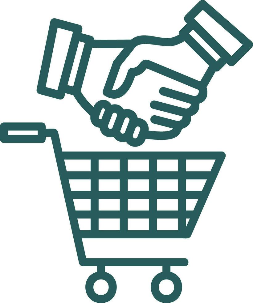 Shopping Handshake Vector Icon Design