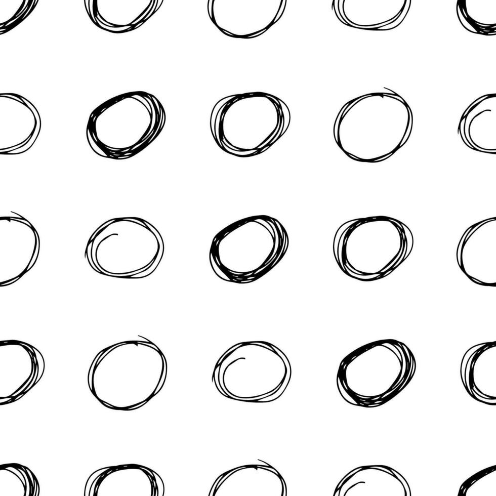 Seamless pattern with sketch circles shape vector