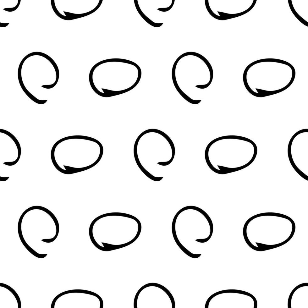 Seamless pattern with sketch round squiggle vector