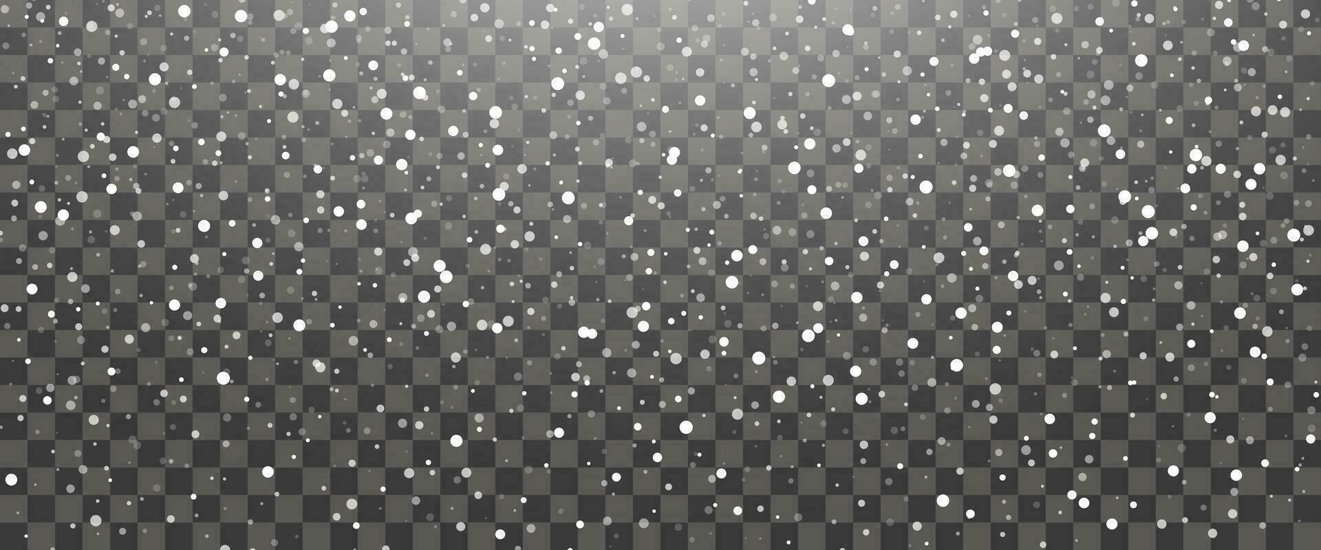 Snowfall and falling snowflakes on background. White snowflakes and Christmas snow. Vector illustration