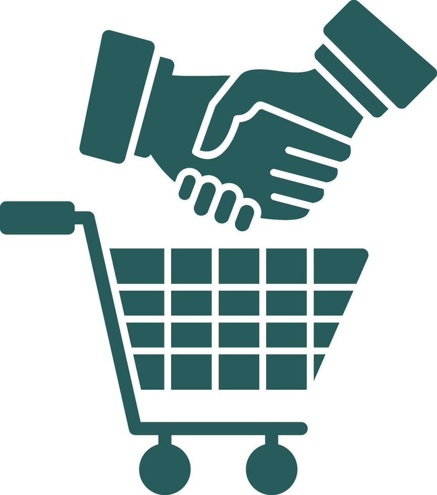 Shopping Handshake Vector Icon Design