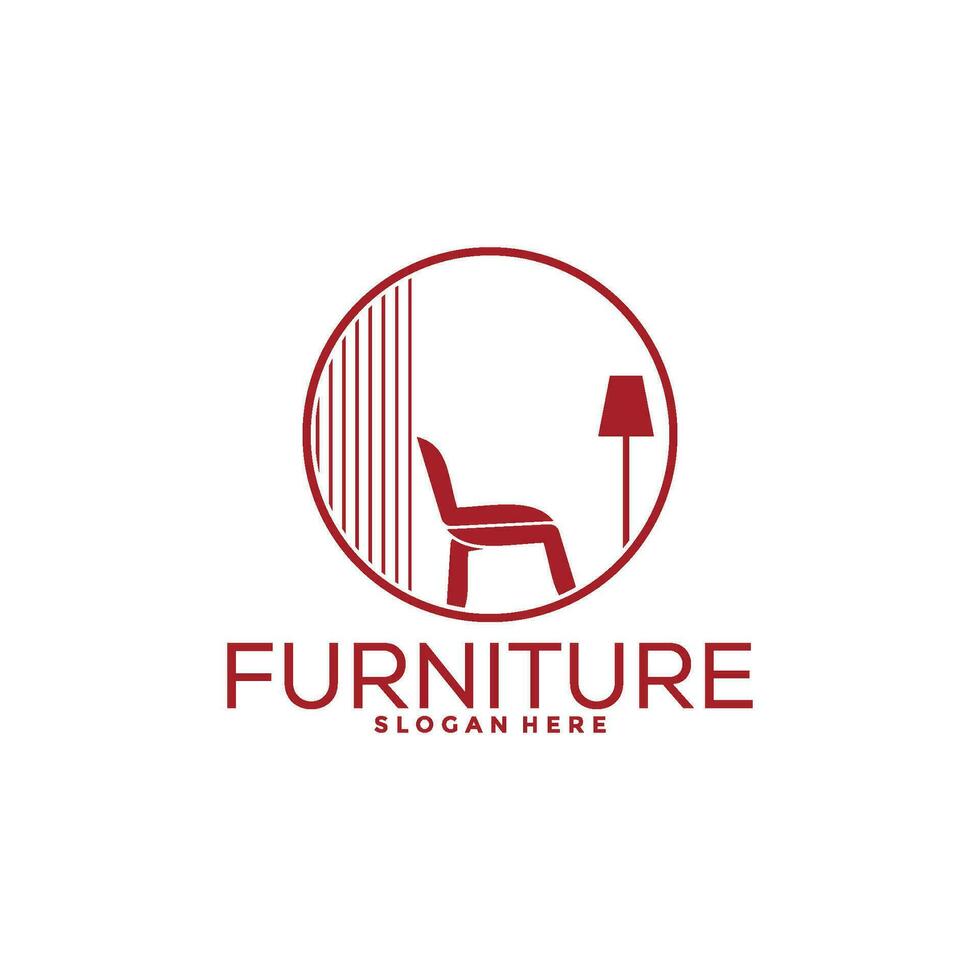 Modern Furniture logo design with creative concept, Interior logo vector template