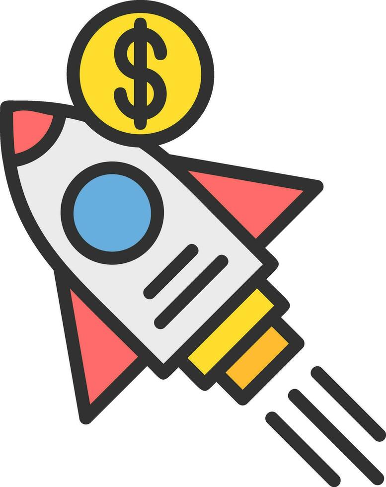 Sale Rocket Vector Icon Design