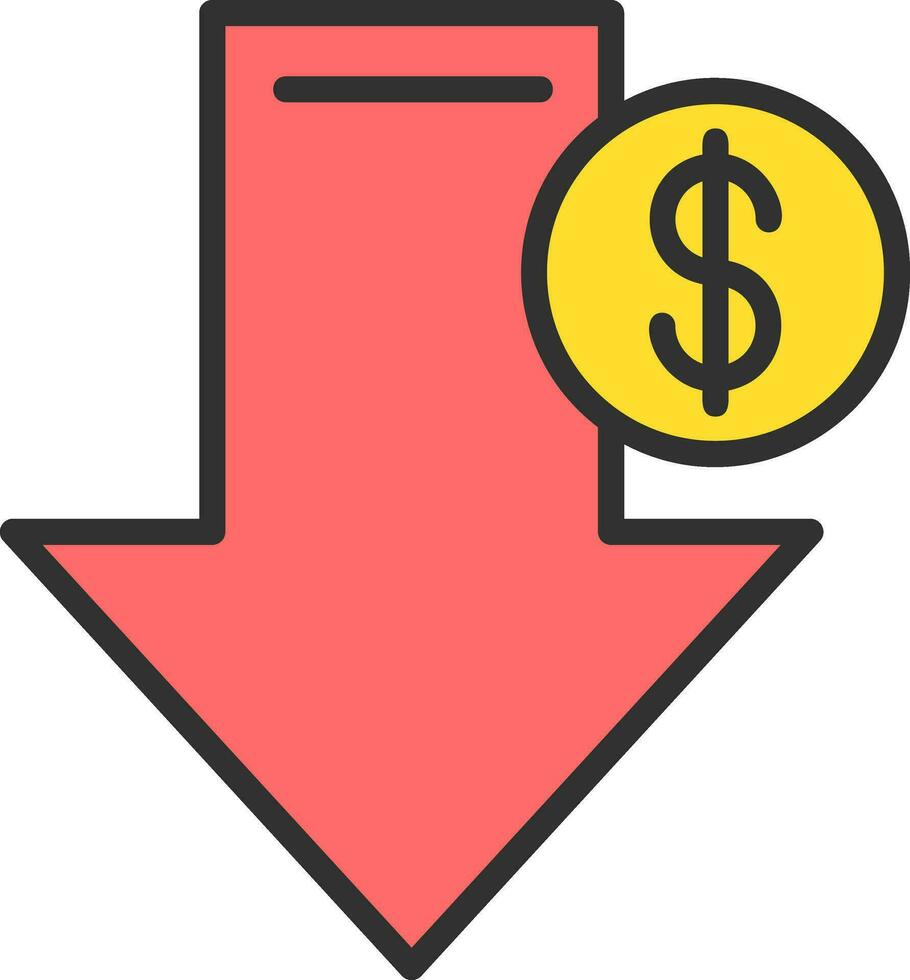 Price Drop Arrow Vector Icon Design