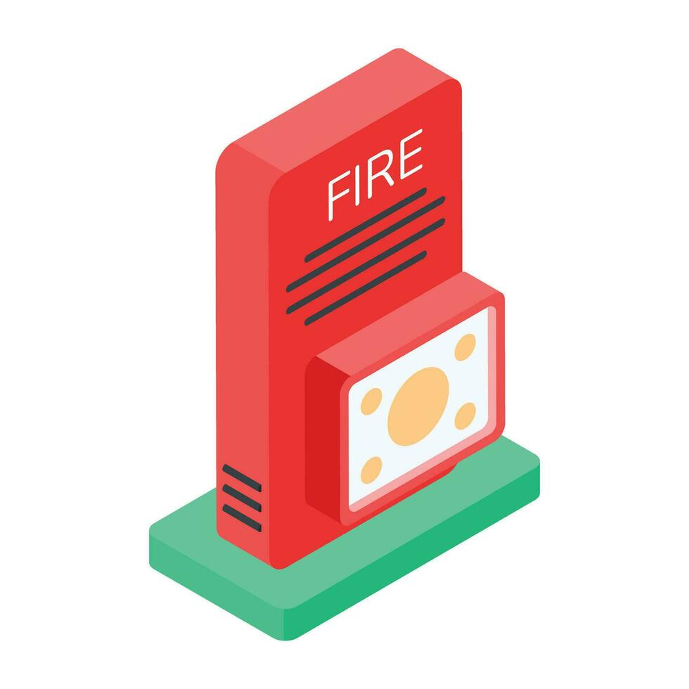 Fire alert trendy isometric icon vector