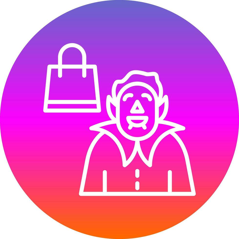 Shopping Vampire Vector Icon Design