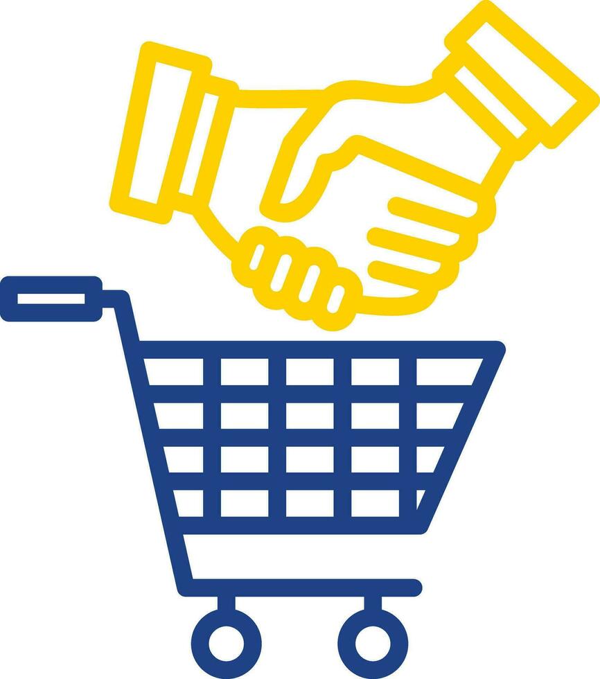 Shopping Handshake Vector Icon Design