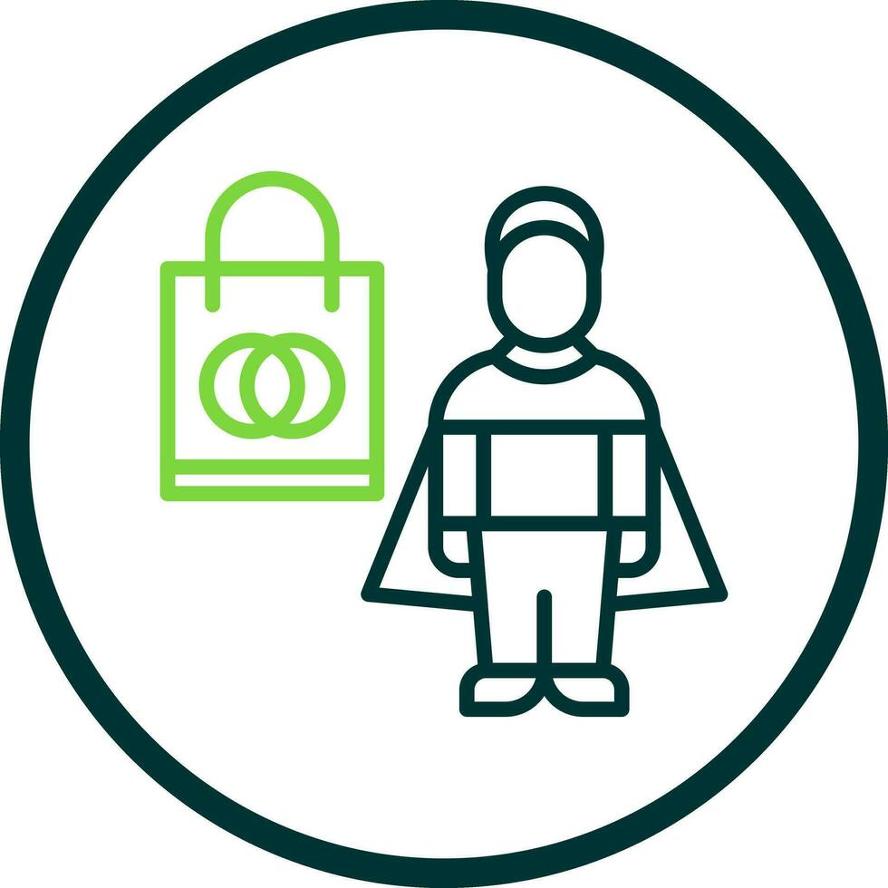 Shopping Superhero Vector Icon Design