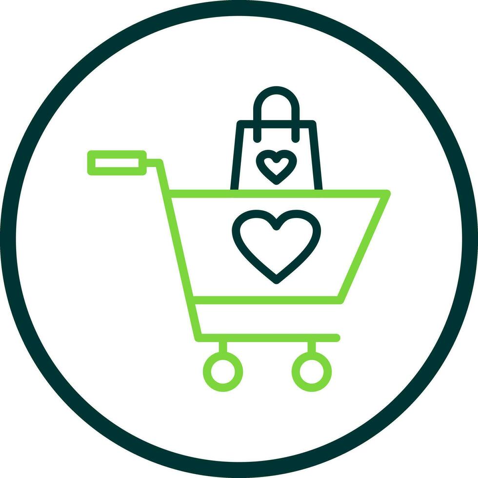 Shopping Basket with Heart Vector Icon Design