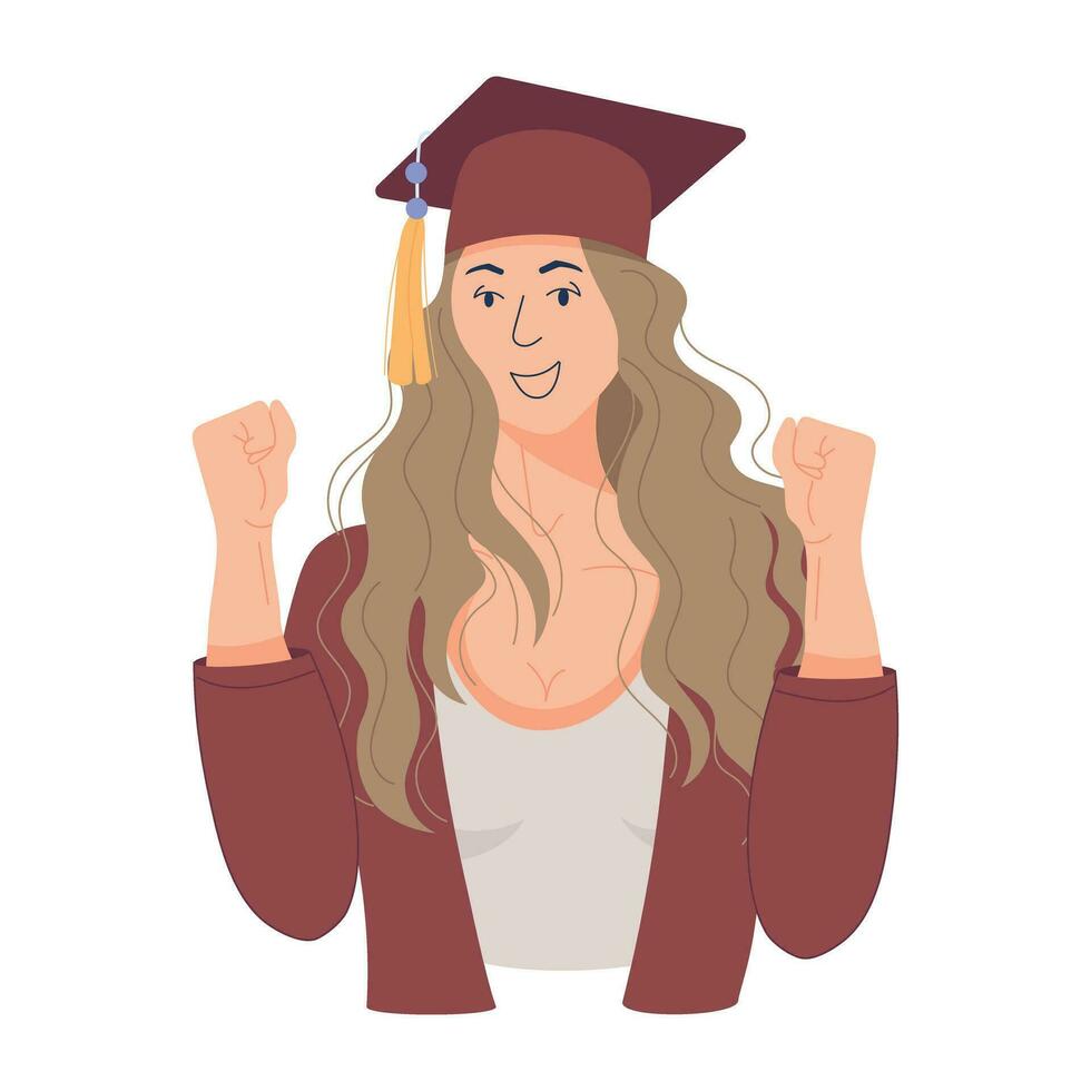 Trendy Female Graduate vector