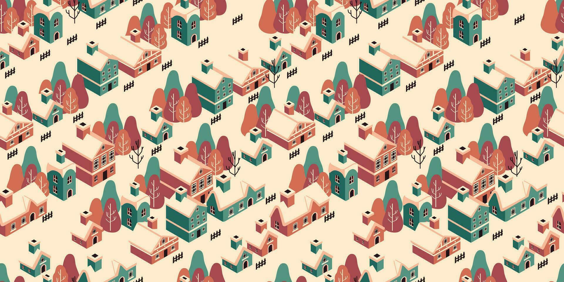 christmas isometric seamless pattren flat isometric style vector