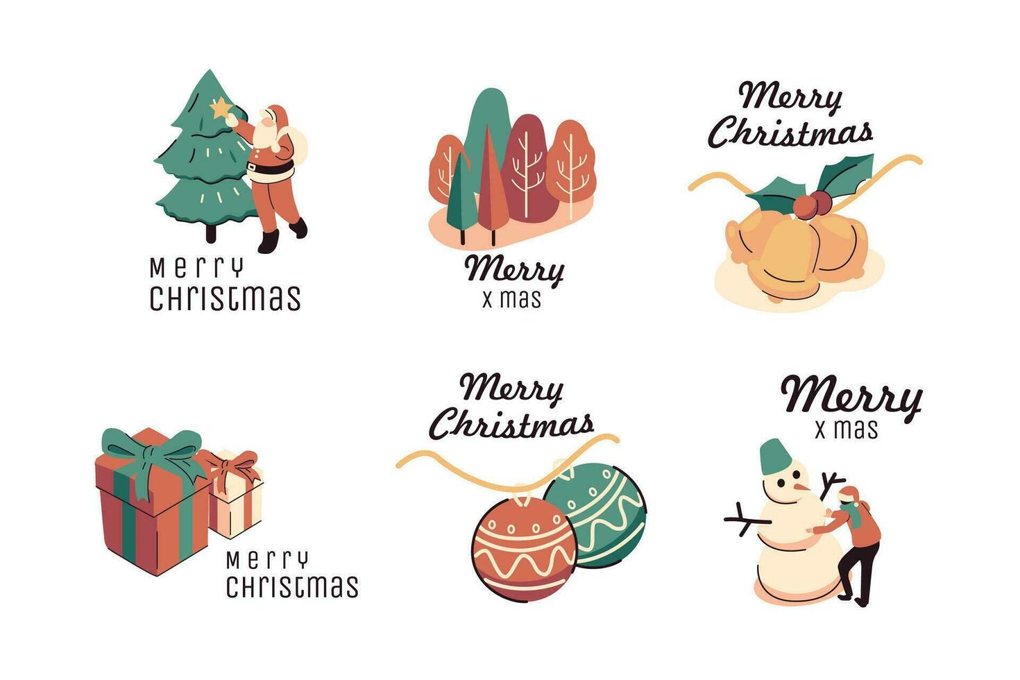 christmas event in flat style isometric design vector