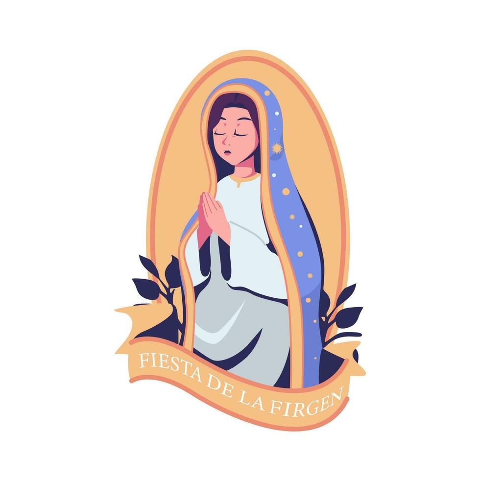 fiesta Delaware la virgen plano diseño antecedentes vector