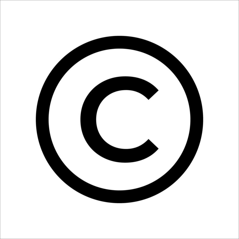 Copyright symbol icon vector isolated