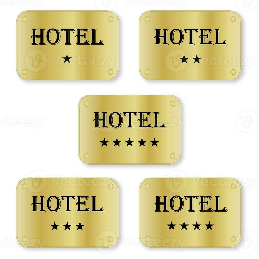 Set of hotel labels photo