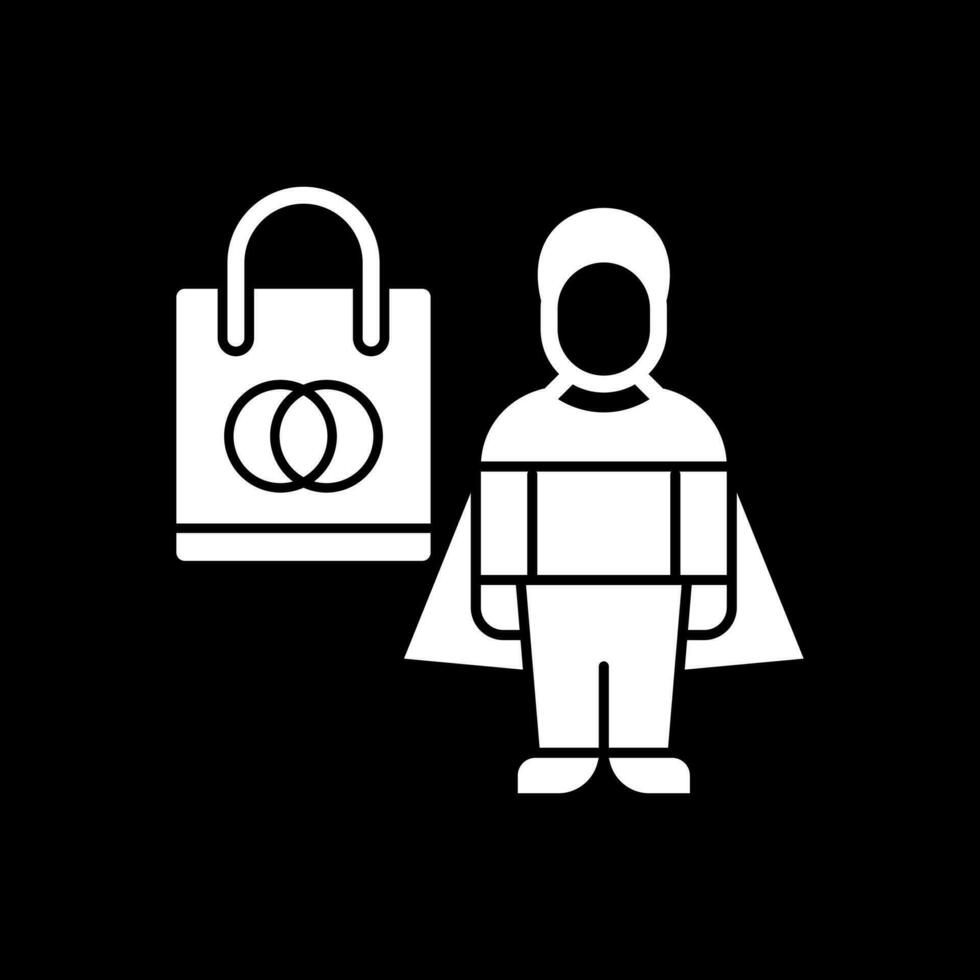 Shopping Superhero Vector Icon Design