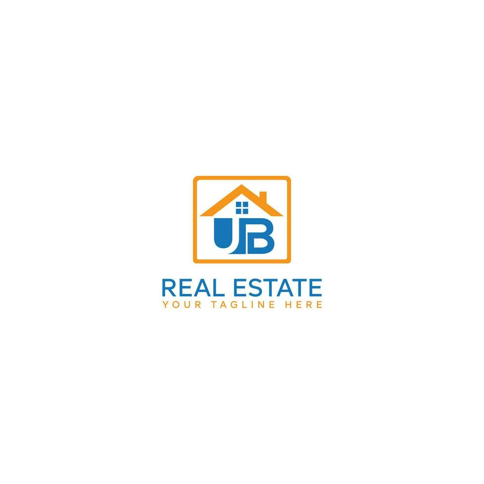 UB initial monogram logo for real estate with polygon shape creative design vector