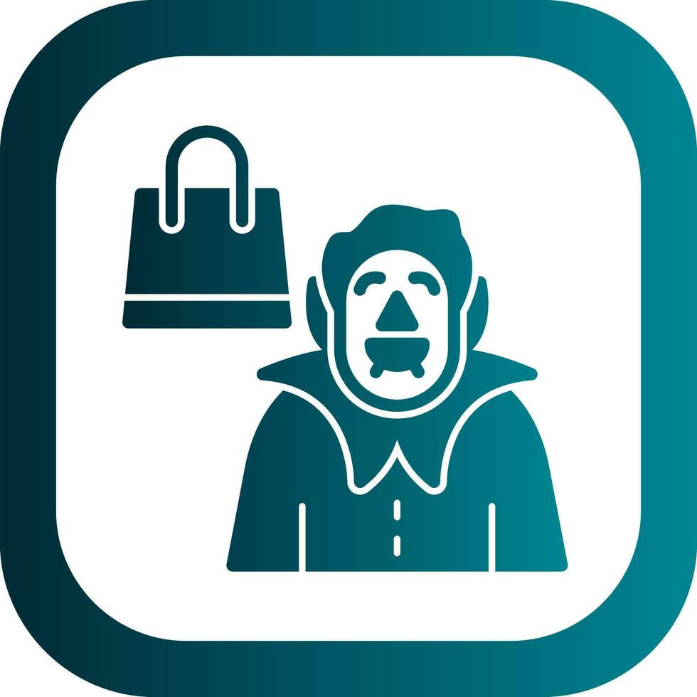 Shopping Vampire Vector Icon Design