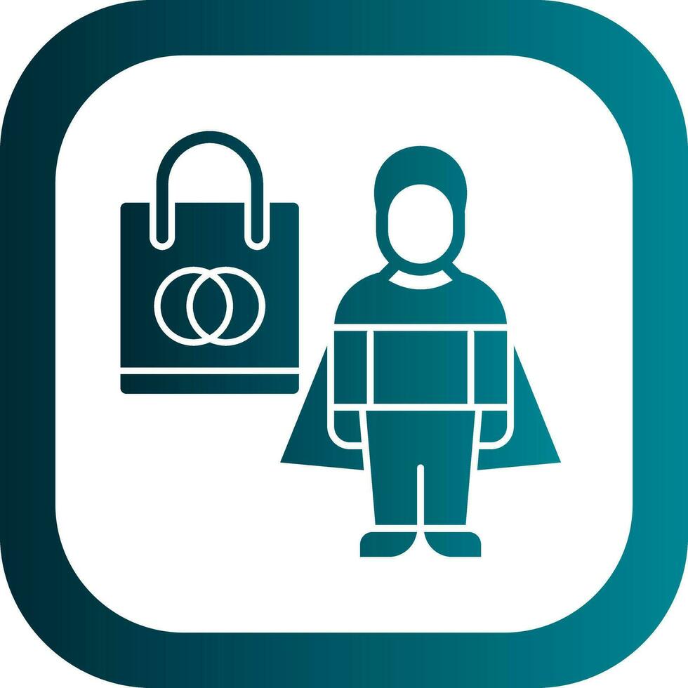 Shopping Superhero Vector Icon Design