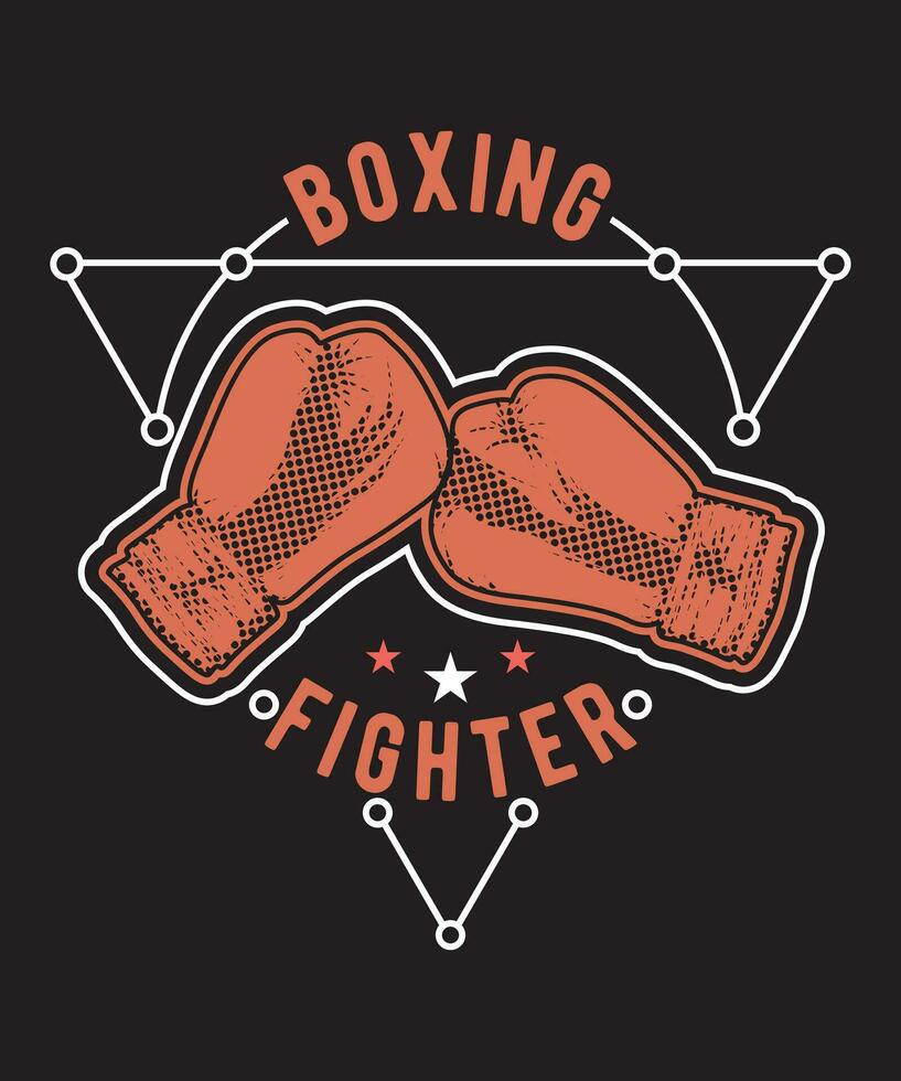 boxeo combatiente t camisa diseño vector