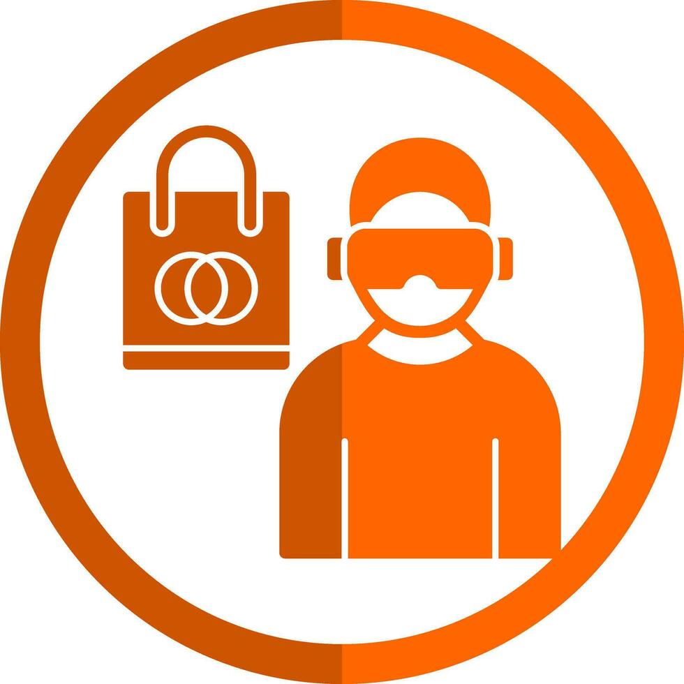 Shopping VR Headset Vector Icon Design