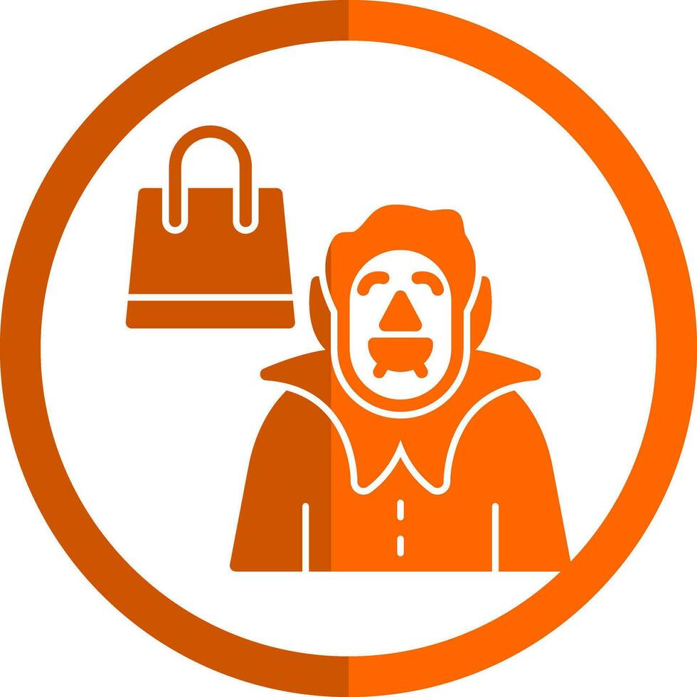 Shopping Vampire Vector Icon Design