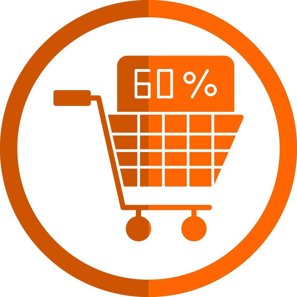 Discounted Shopping Cart Vector Icon Design