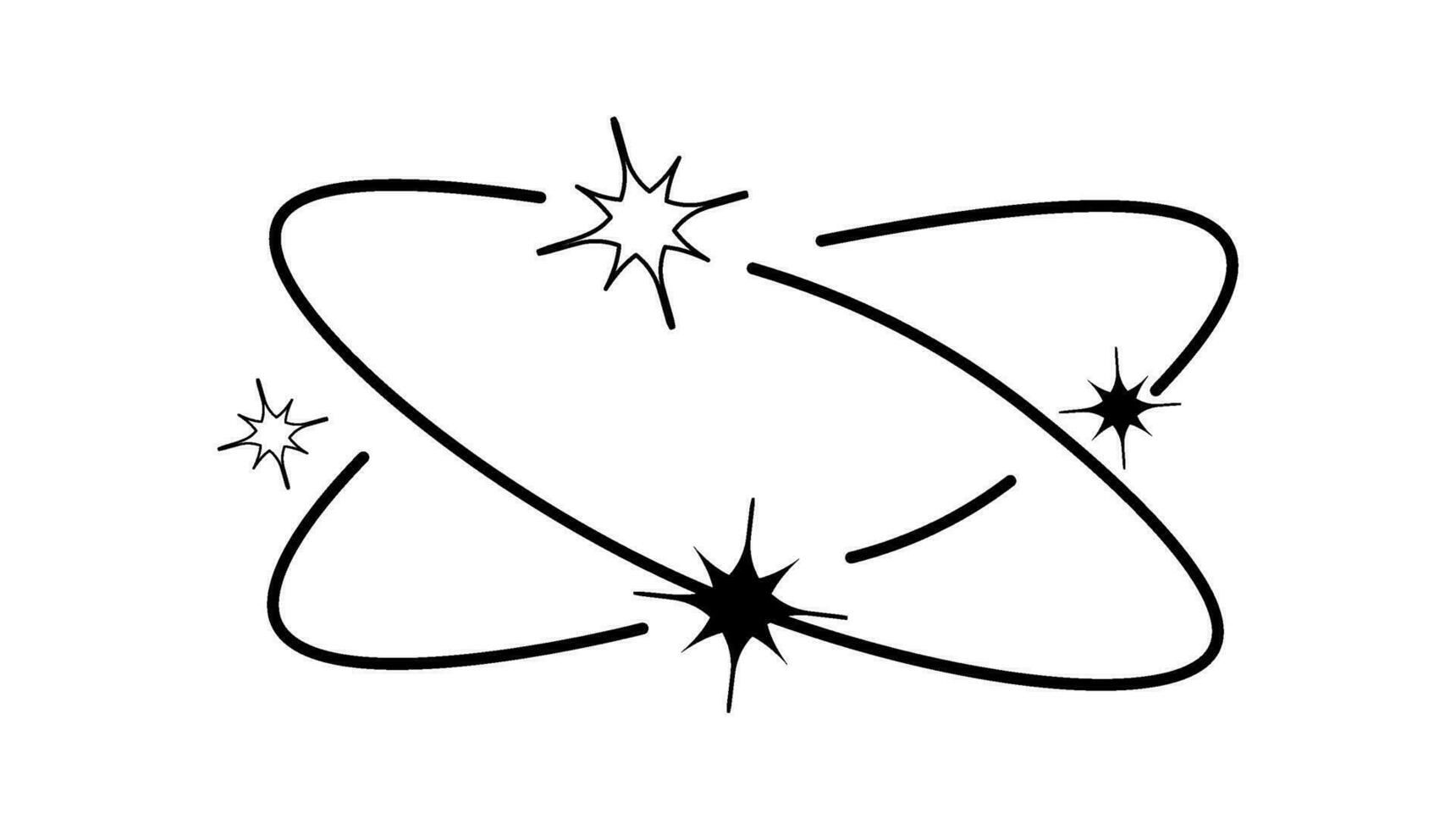 Y2k geometric shape, minimalist frame with stars. Retro design element for social media or poster vector