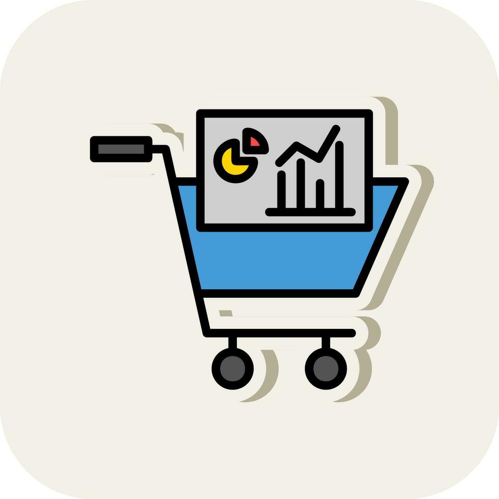 Shopping Graph Vector Icon Design