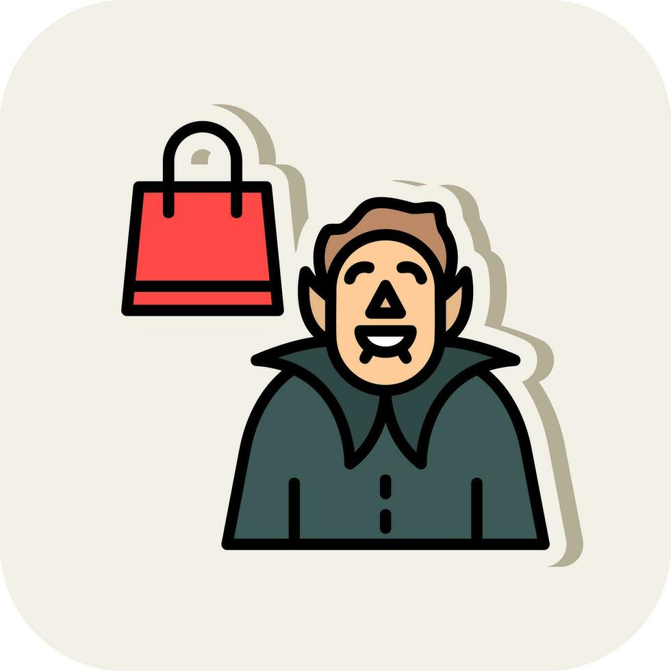 Shopping Vampire Vector Icon Design