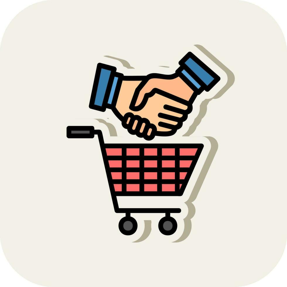 compras apretón de manos vector icono diseño