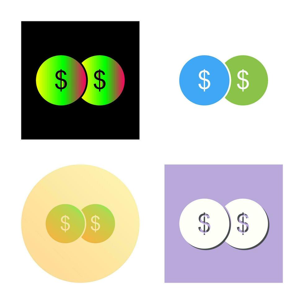 Unique Coins Vector Icon