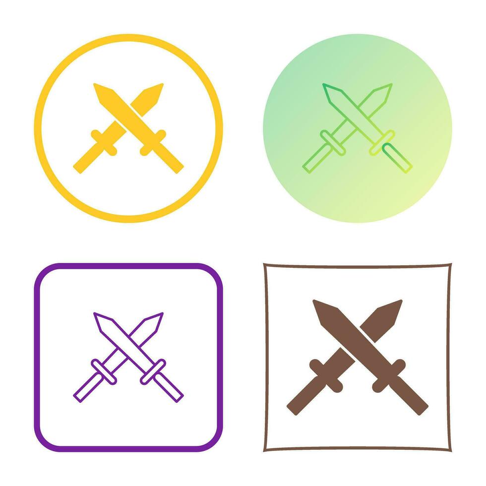 Unique Two Swords Vector Icon