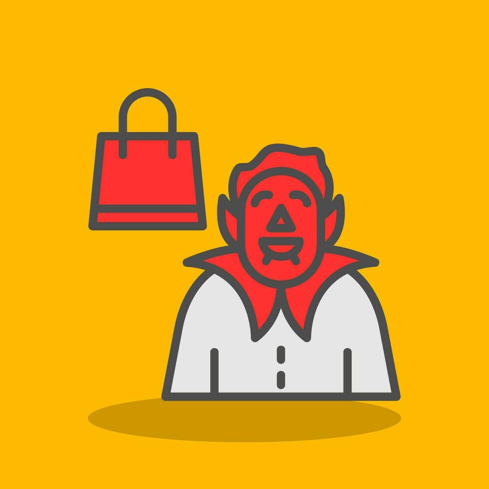 Shopping Vampire Vector Icon Design