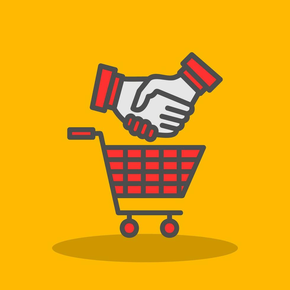 Shopping Handshake Vector Icon Design