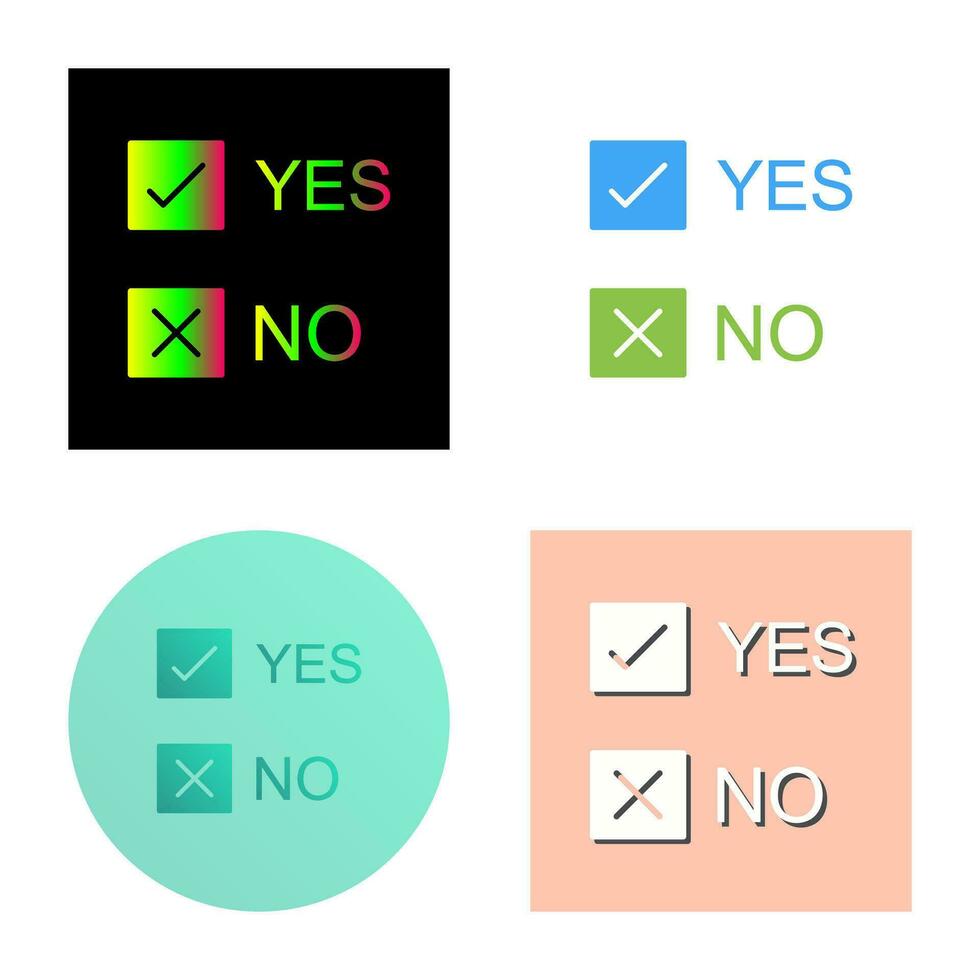 Yes No Option Vector Icon