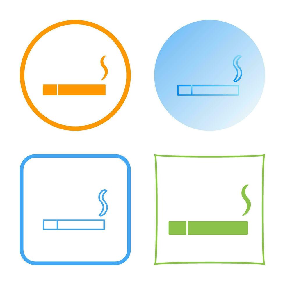 icono de vector de cigarrillo encendido único