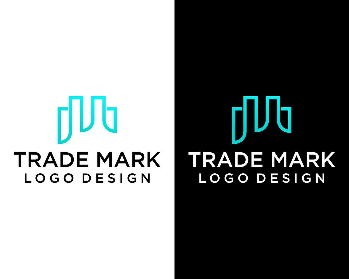 Letter TM monogram geometric shape logo design. vector