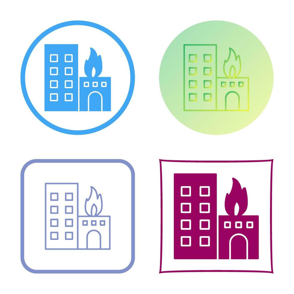 Unique Burning Building Vector Icon