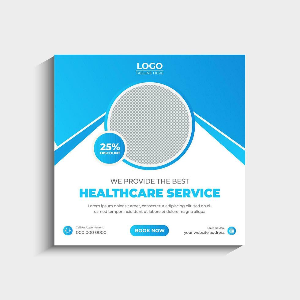 Medical and Healthcare social media post and Web Banner template vector