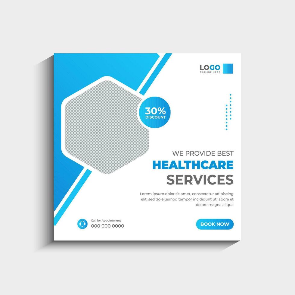 Medical and Healthcare social media post and Web Banner template vector