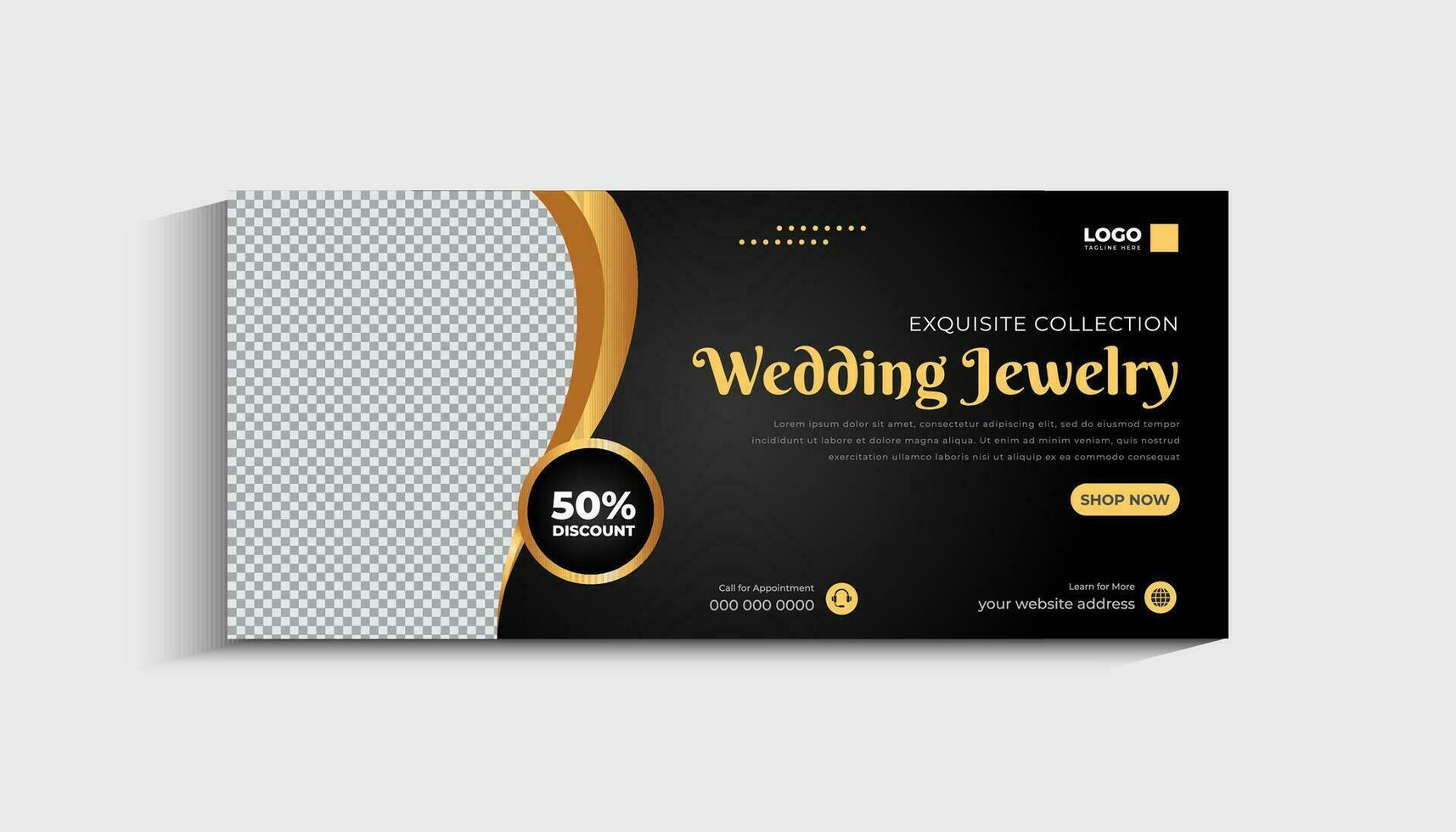 Jewelry Business Cover Banner design Template vector